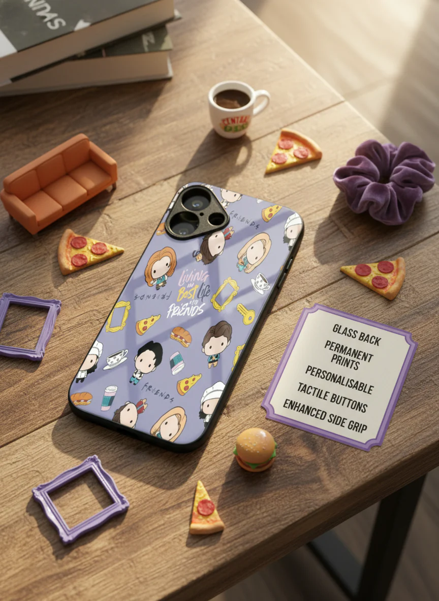 Mini FRIENDS Premium Glass Back Cover For iPhone 11-17 Models - Image 5