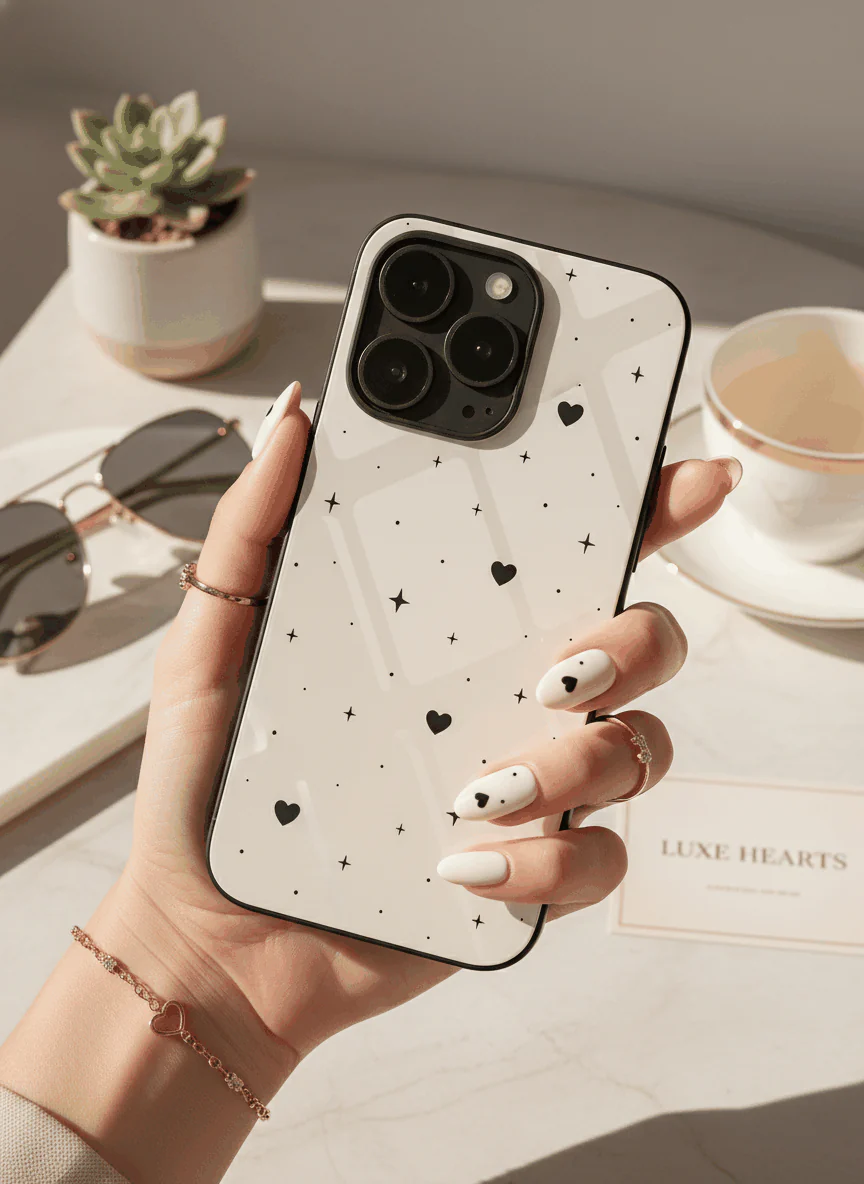 Minimal LOVE Premium Glass Back Cover For iPhone 11-17 Models