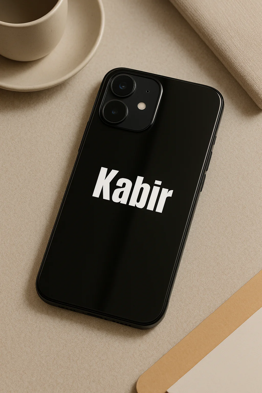 Minimal Luxe Personalised Name Premium Glass Back Cover For iPhone 11-17 Models - Image 8