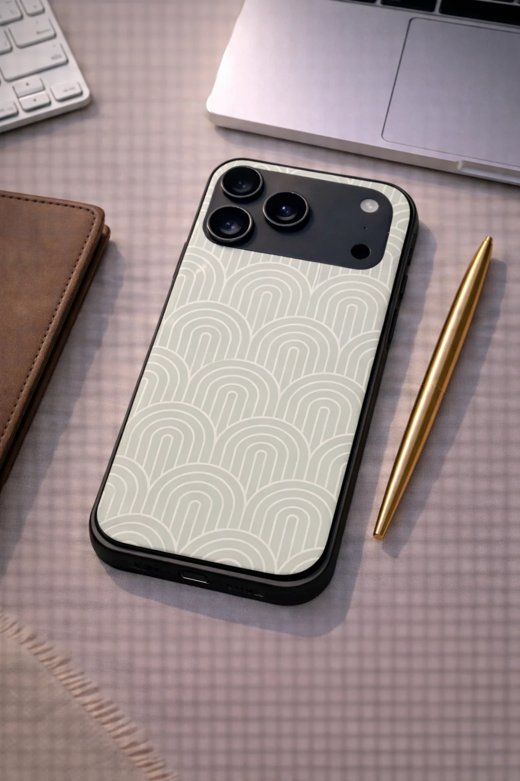 Mint Wave Premium Glass Back Cover For iPhone 11-17 Models