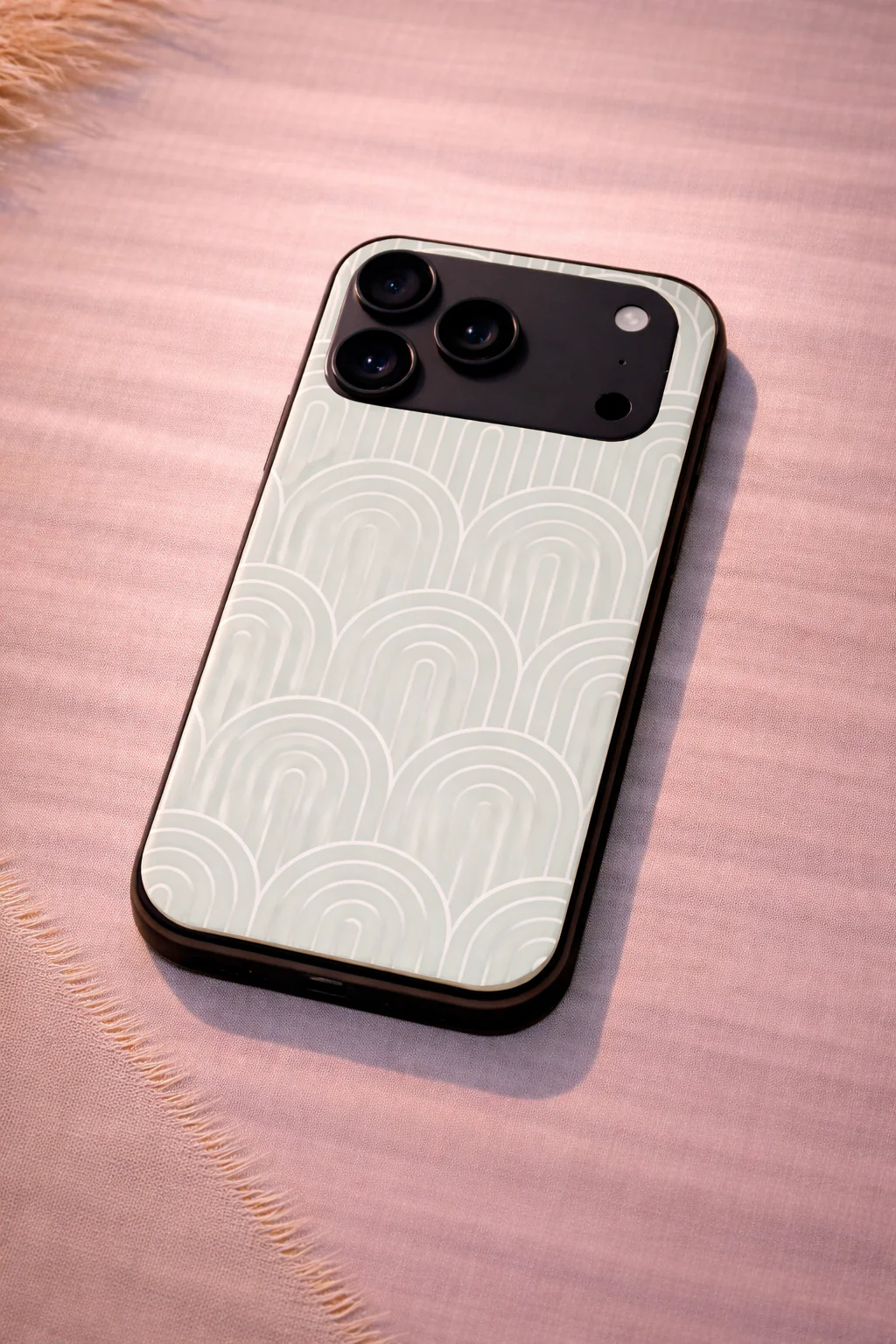 Mint Wave Premium Glass Back Cover For iPhone 11-17 Models - Image 2