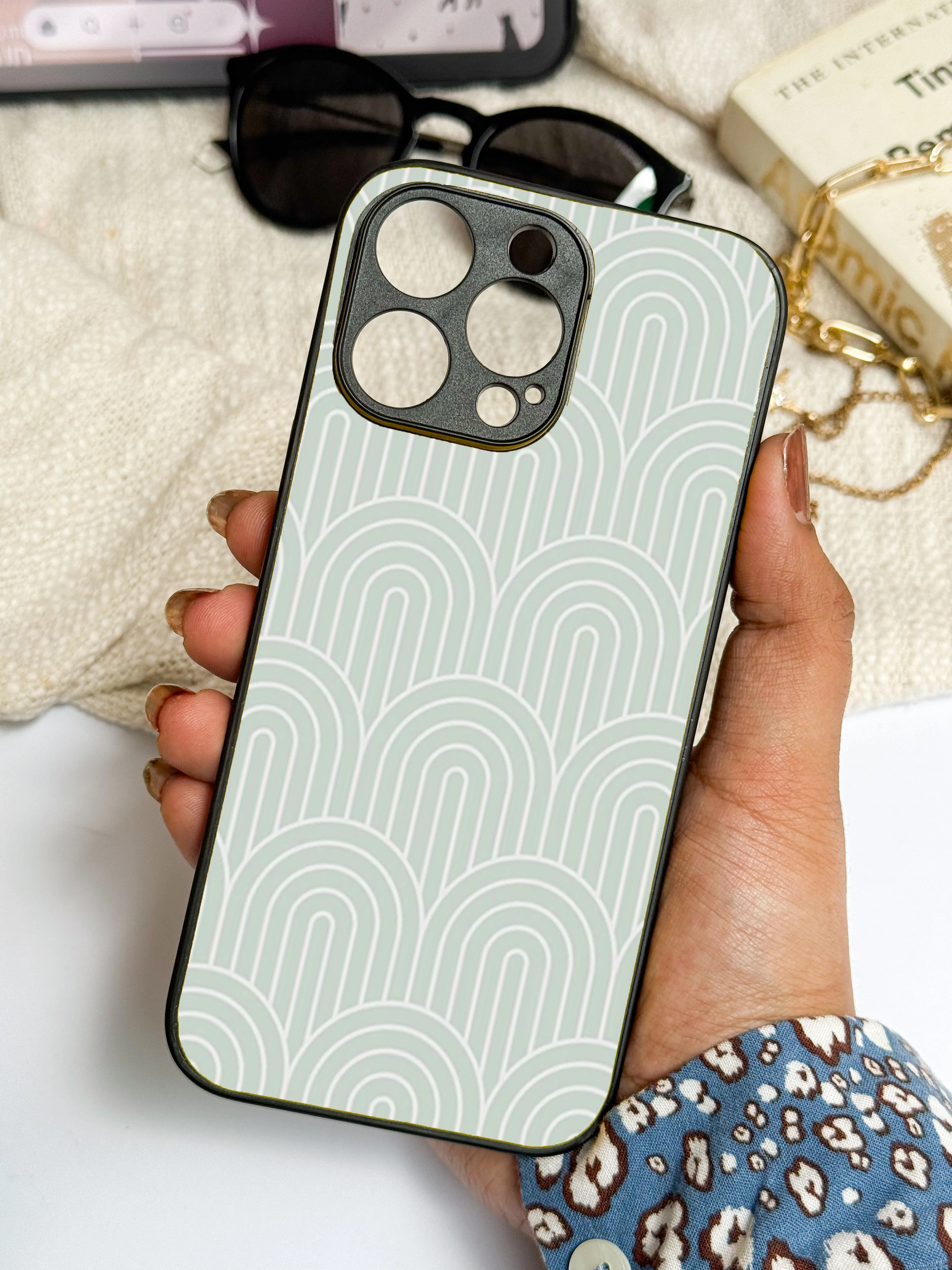 Mint Wave Premium Glass Back Cover For iPhone 11-17 Models - Image 3