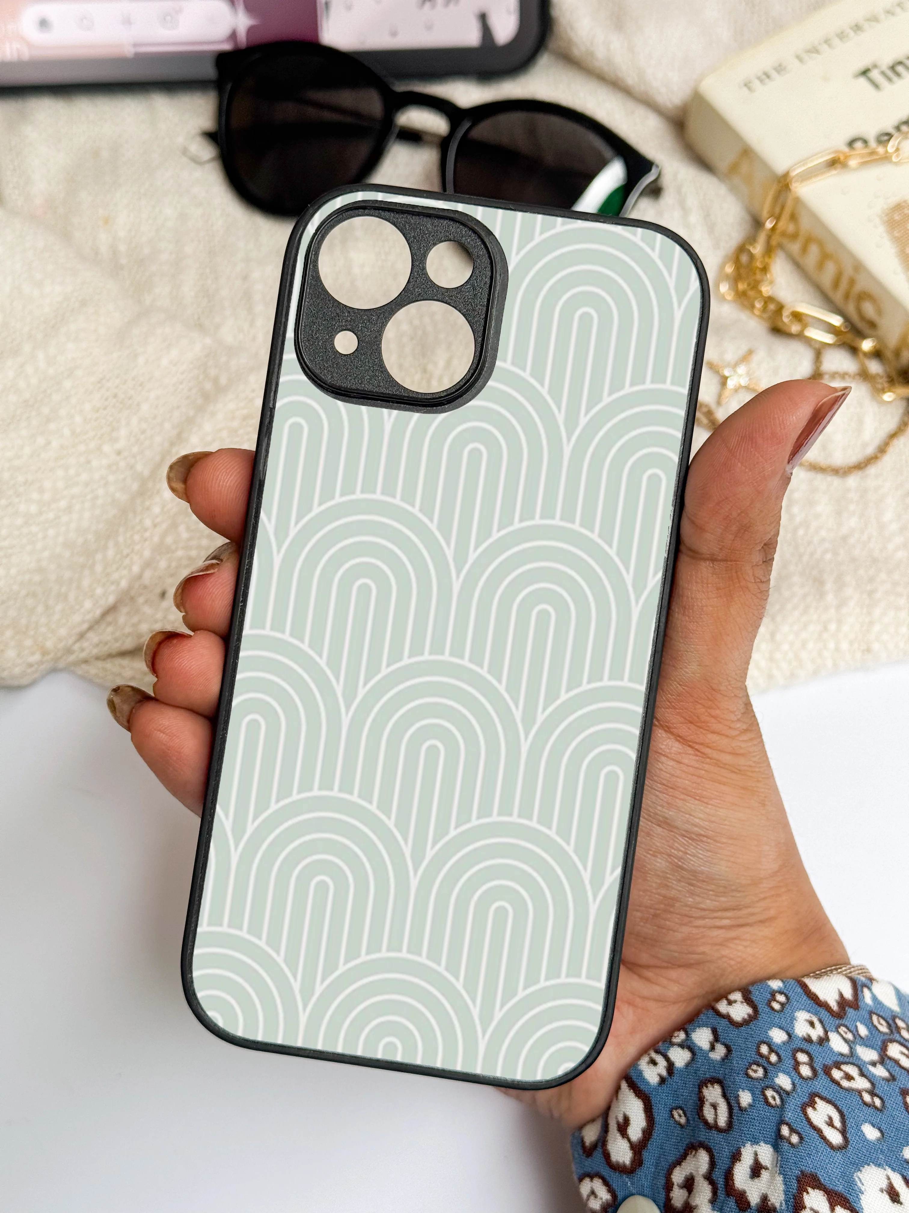 Mint Wave Premium Glass Back Cover For iPhone 11-17 Models - Image 7