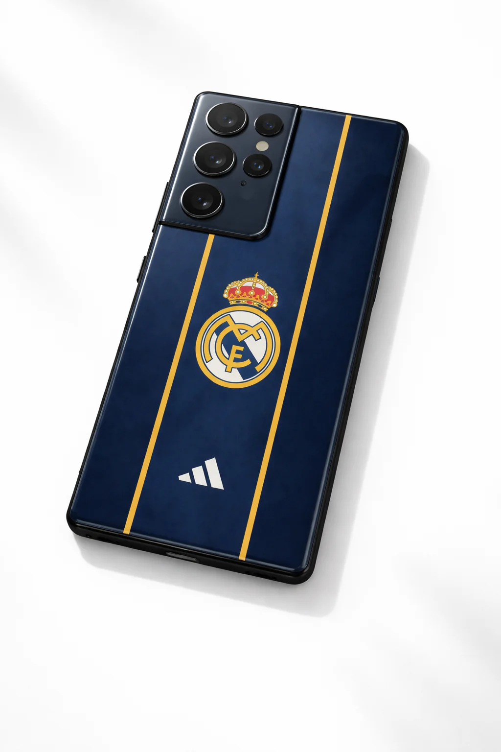 Navy Gold Reign Premium Glass Back Cover For Galaxy S, A, M & F Series - Image 3