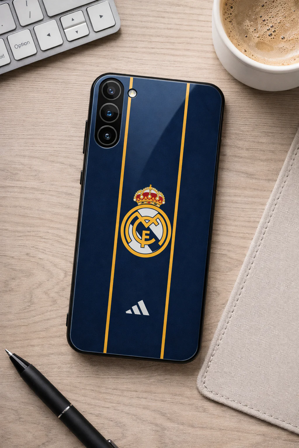 Navy Gold Reign Premium Glass Back Cover For Galaxy S, A, M & F Series - Image 5