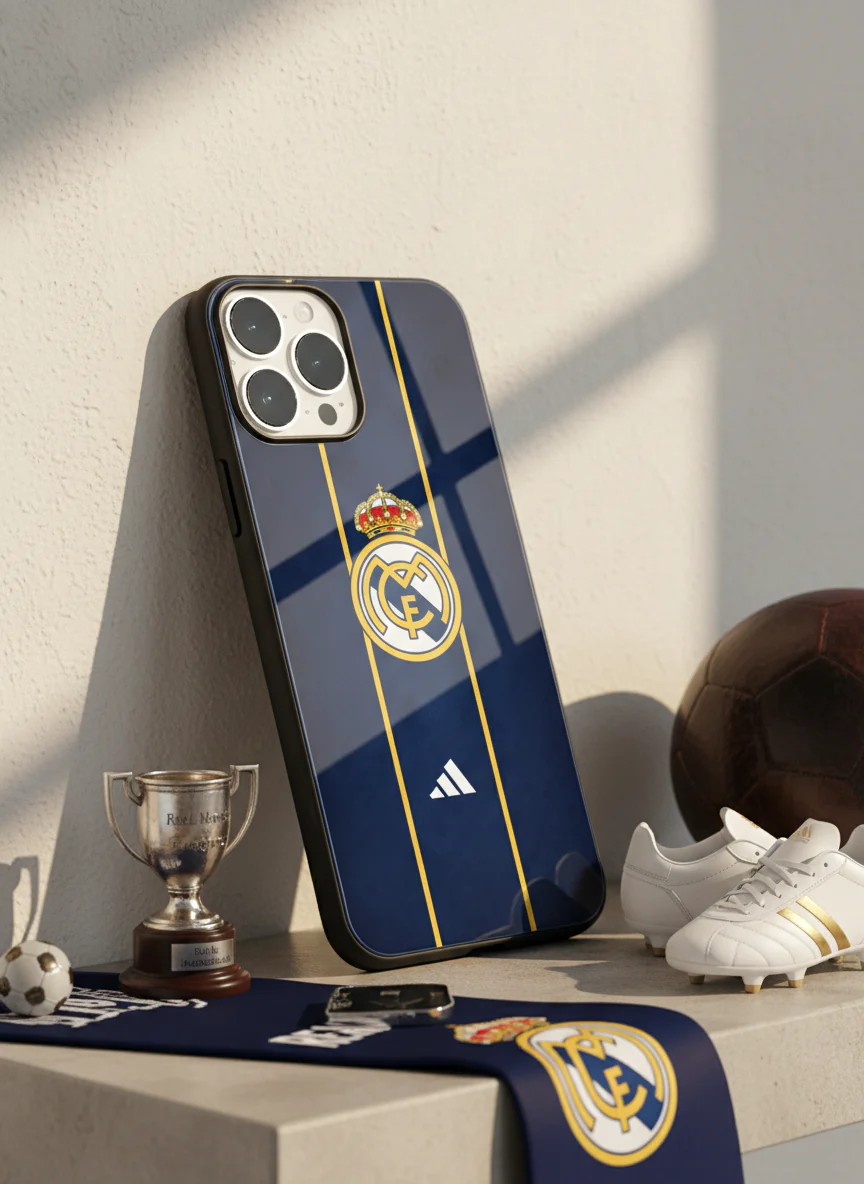 Navy Gold Reign Premium Glass Back Cover For iPhone 11-17 Models - Image 10