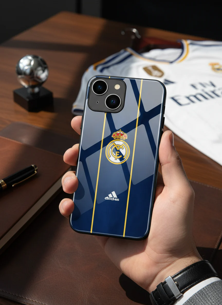 Navy Gold Reign Premium Glass Back Cover For iPhone 11-17 Models - Image 8