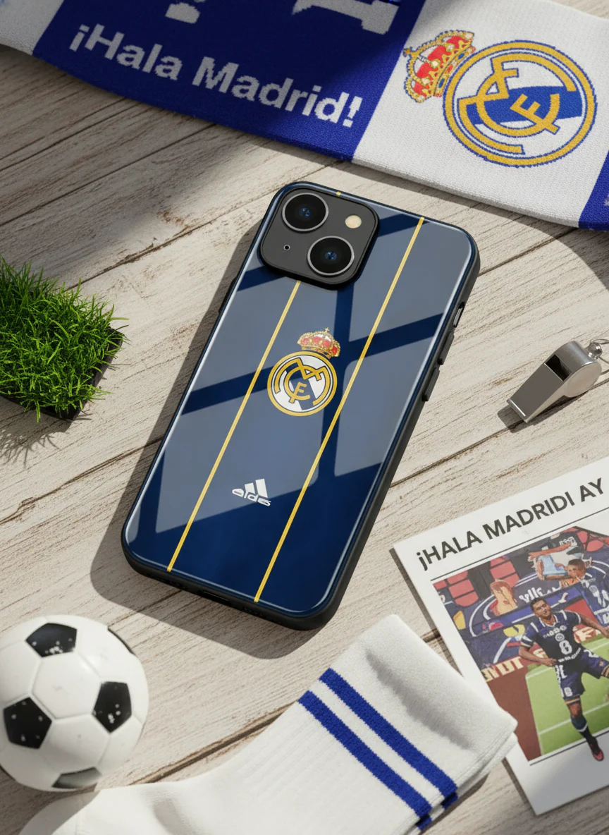 Navy Gold Reign Premium Glass Back Cover For iPhone 11-17 Models - Image 9