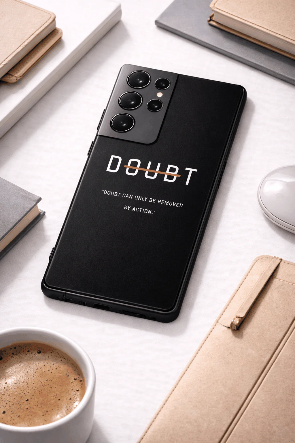 No Doubt Premium Glass Back Cover For Galaxy S, A, M & F Series