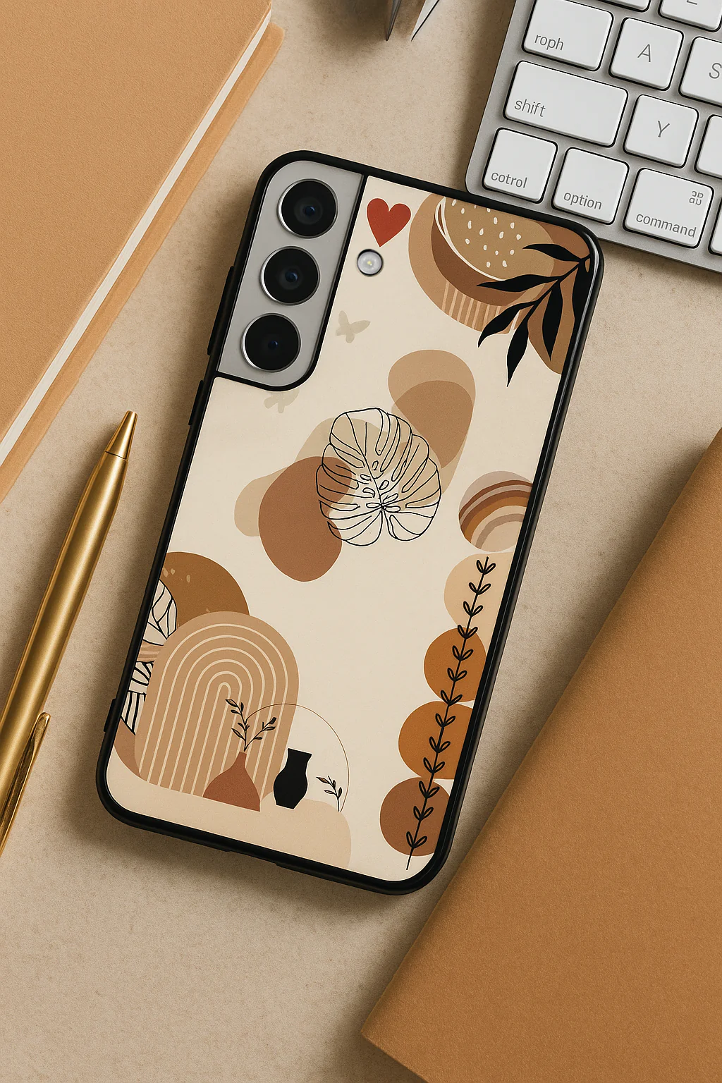 Organic Aura Premium Glass Back Cover For Galaxy S, A, M & F Series
