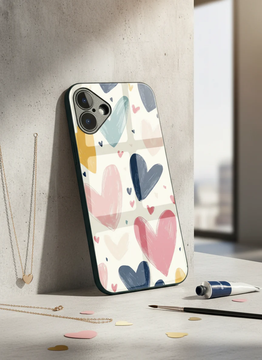 Painted Love Premium Glass Back Cover For iPhone 11-17 Models - Image 3
