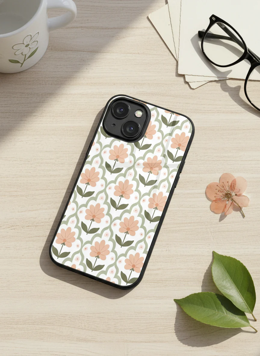 Pastel Petals Premium Glass Back Cover For iPhone 11-17 Models - Image 14