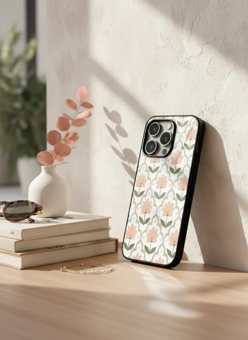 Pastel Petals Premium Glass Back Cover For iPhone 11-17 Models - Image 15
