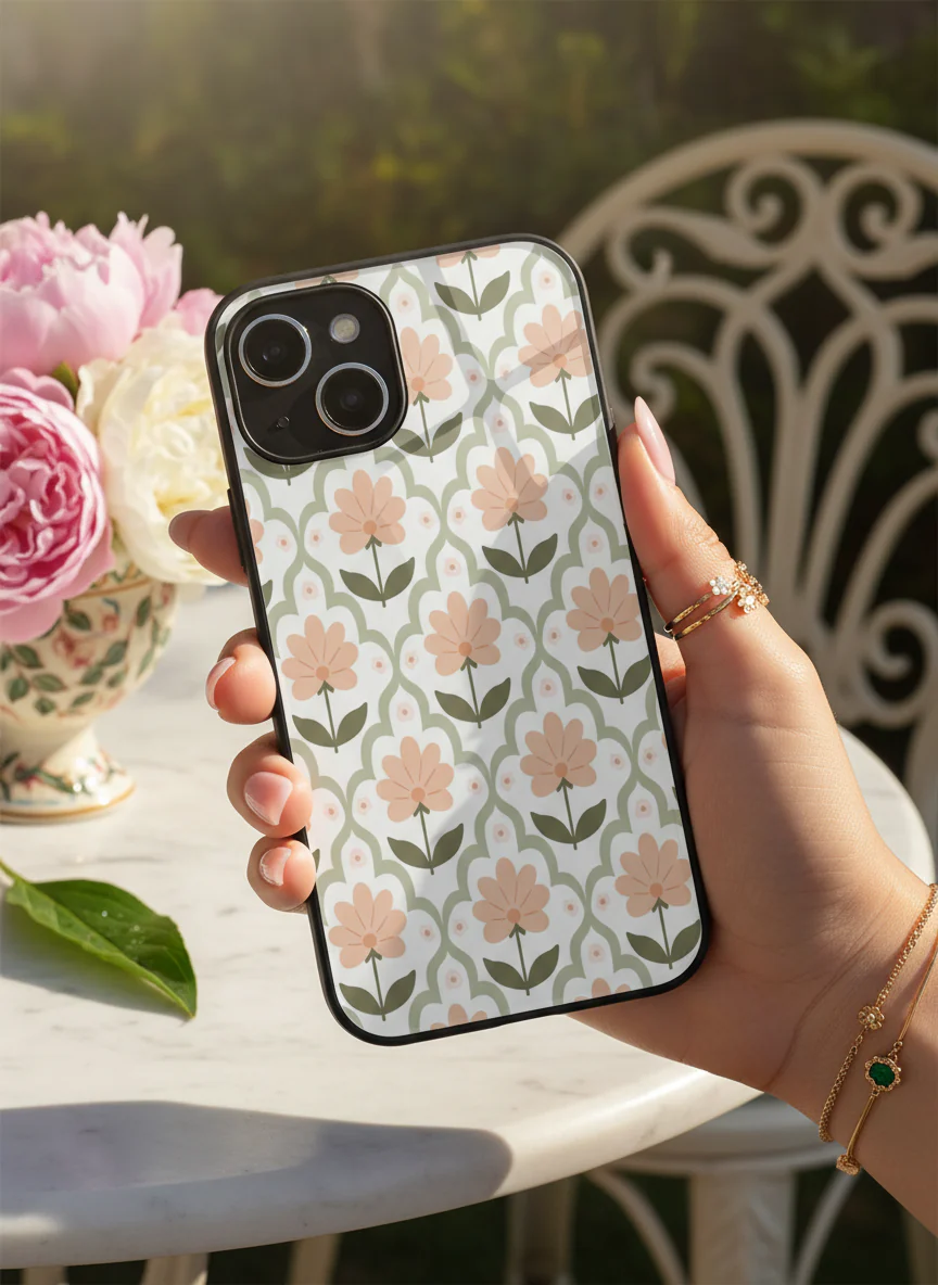 Pastel Petals Premium Glass Back Cover For iPhone 11-17 Models - Image 4