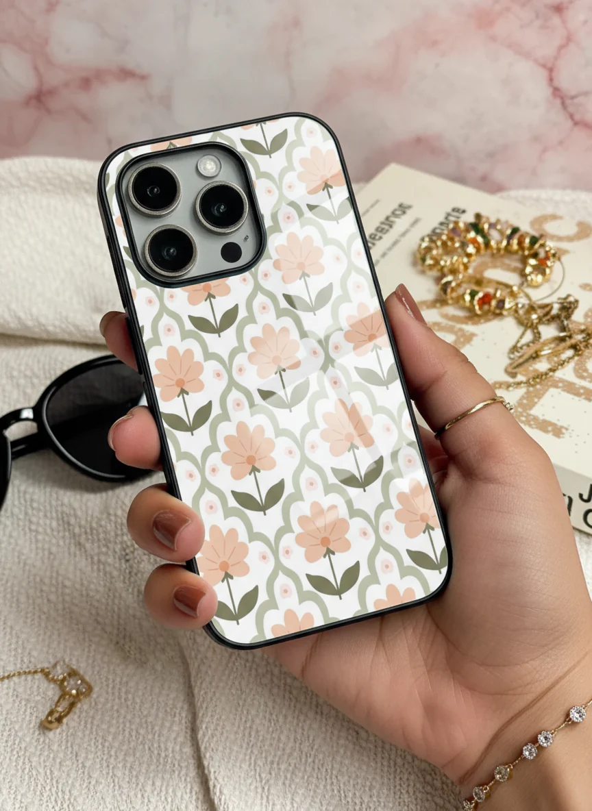 Pastel Petals Premium Glass Back Cover For iPhone 11-17 Models - Image 7