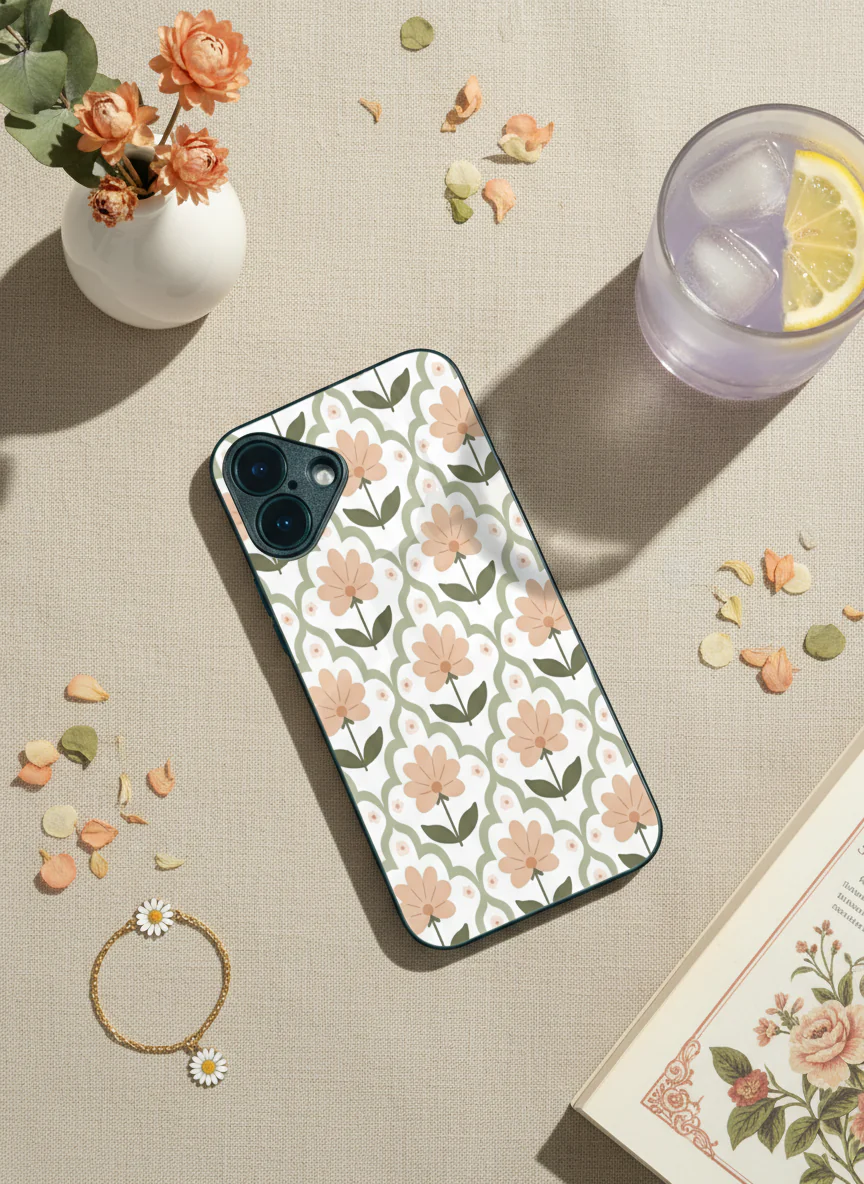 Pastel Petals Premium Glass Back Cover For iPhone 11-17 Models - Image 8