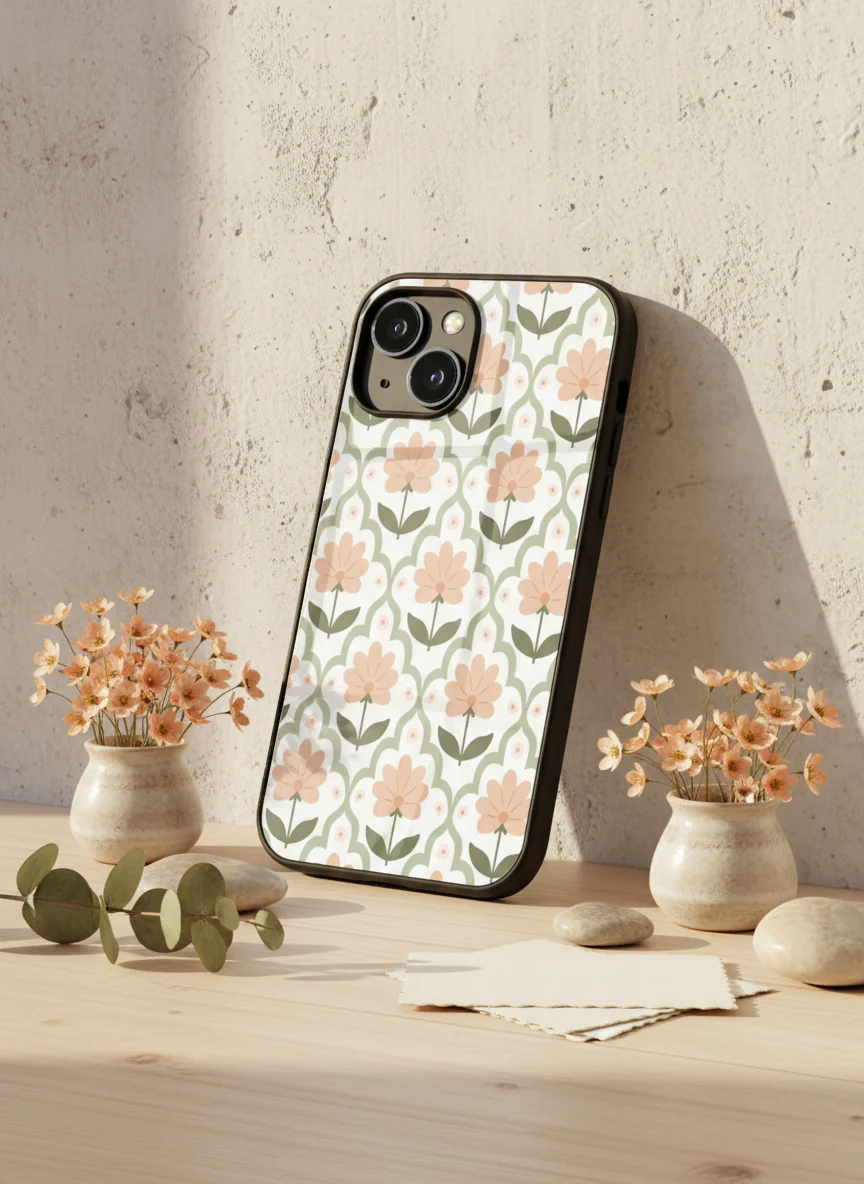 Pastel Petals Premium Glass Back Cover For iPhone 11-17 Models - Image 9