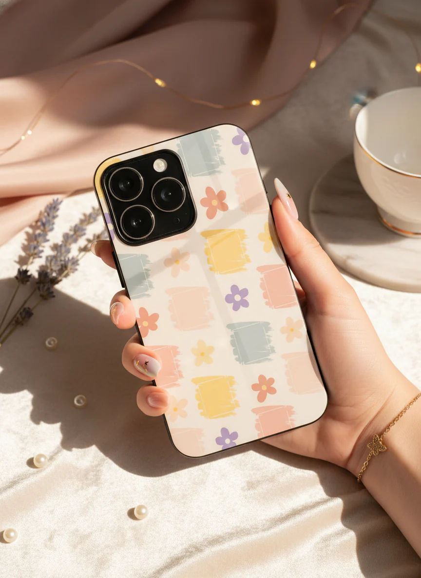 Pastel Play Premium Glass Back Cover For iPhone 11-17 Models