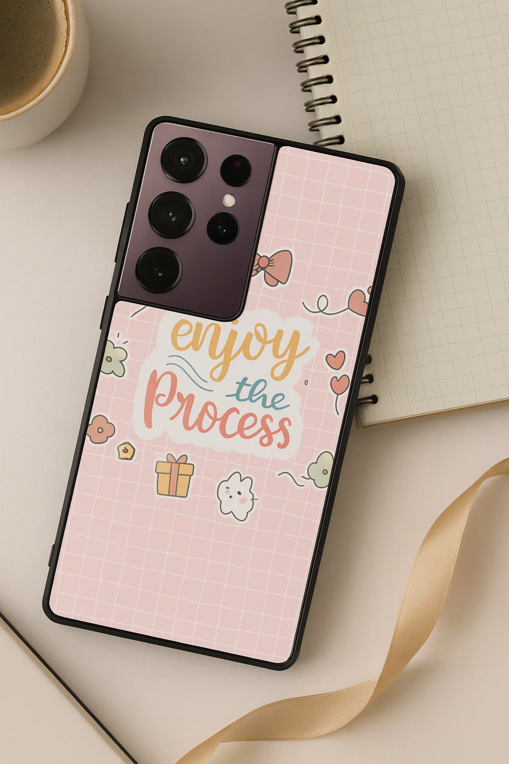 Pastel Process Premium Glass Back Cover For Galaxy S, A, M & F Series