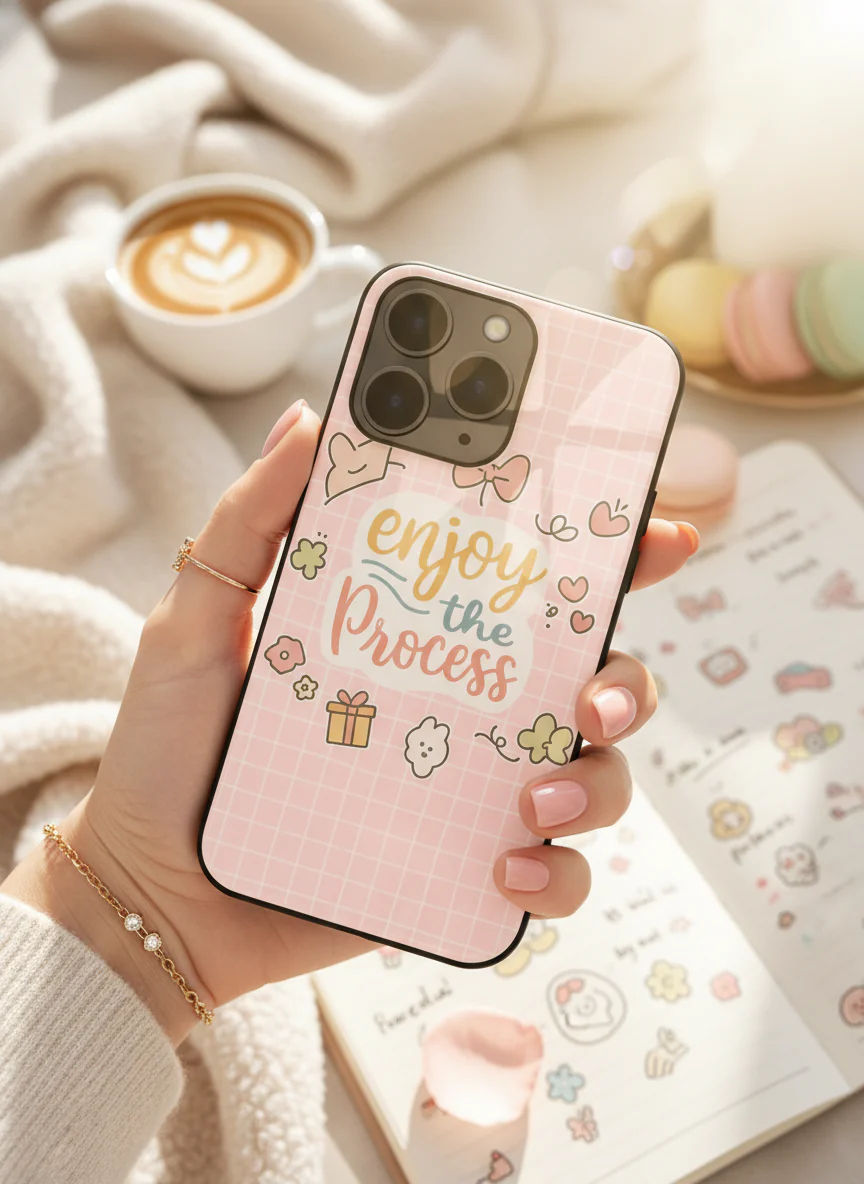 Pastel Process Premium Glass Back Cover For iPhone 11-17 Models
