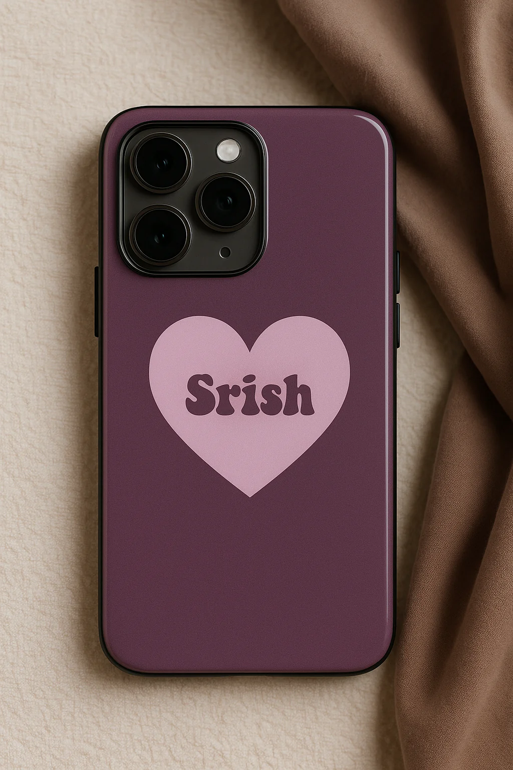 Mint Heart Personalised Name Premium Glass Back Cover For iPhone 11-17 Models - Image 13