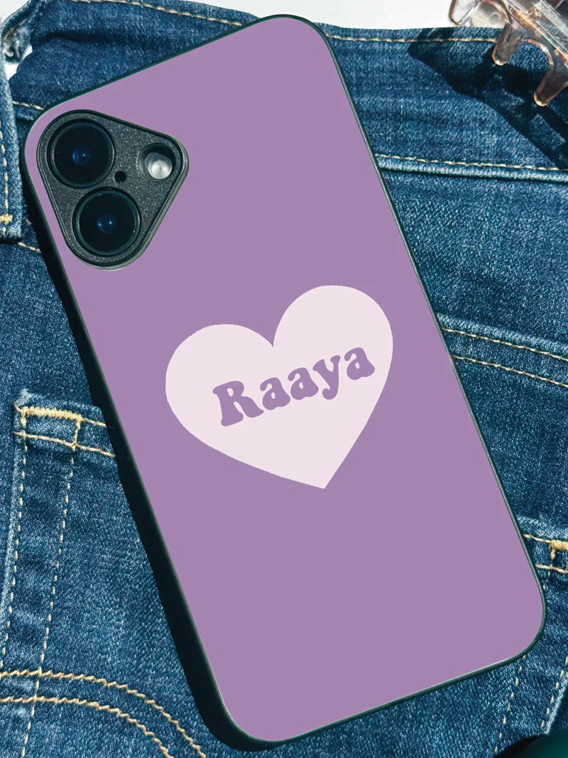 Mint Heart Personalised Name Premium Glass Back Cover For iPhone 11-17 Models - Image 8