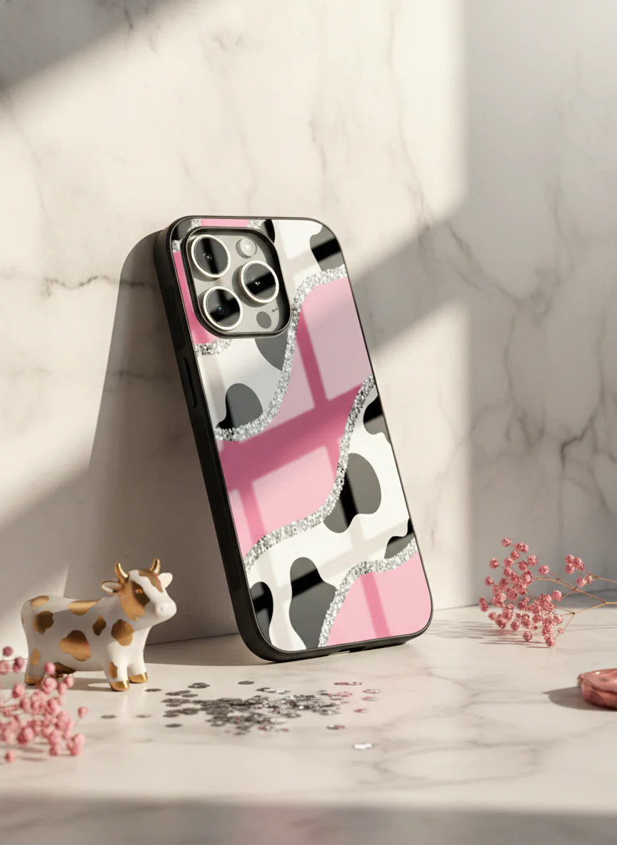 Pink Love Premium Glass Back Cover For iPhone 11-17 Models - Image 3