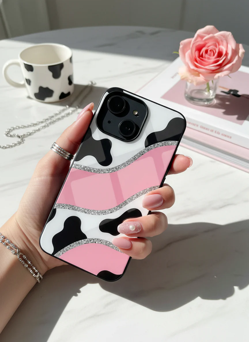 Pink Love Premium Glass Back Cover For iPhone 11-17 Models - Image 4