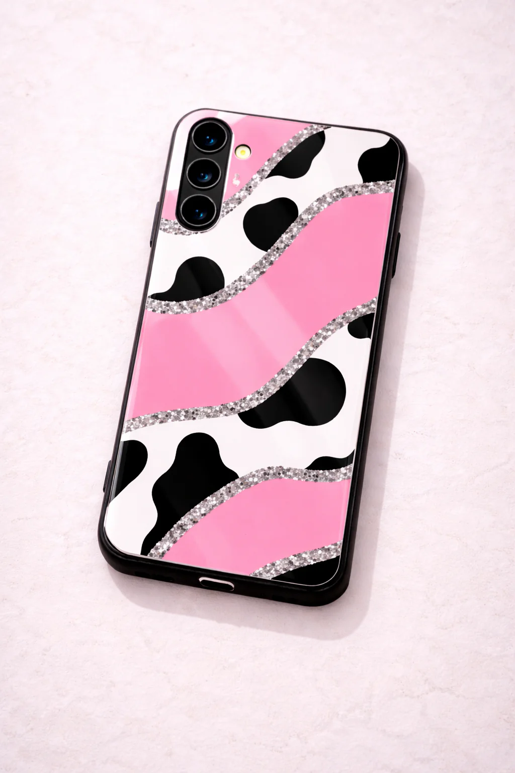 Pink Love Premium Glass Back Cover For Galaxy S, A, M & F Series - Image 5