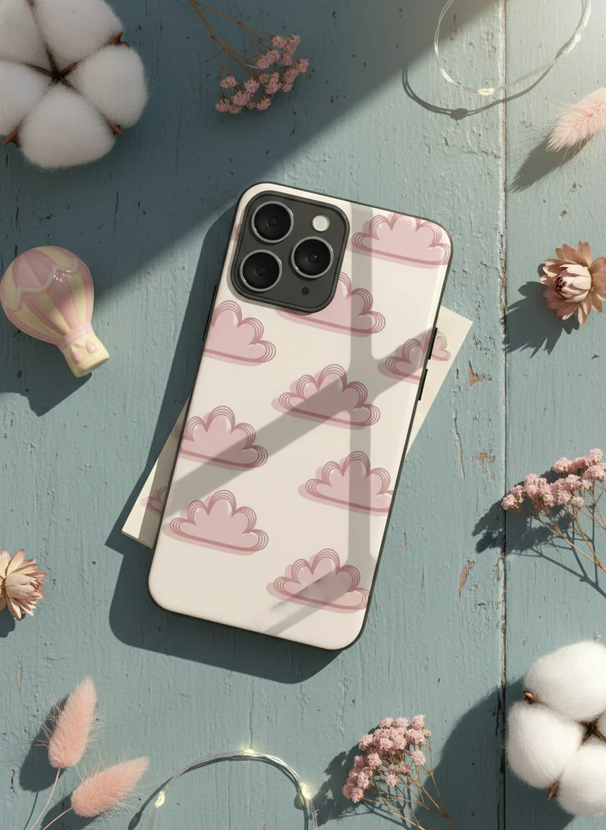Pink Skies Premium Glass Back Cover For iPhone 11-17 Models - Image 2