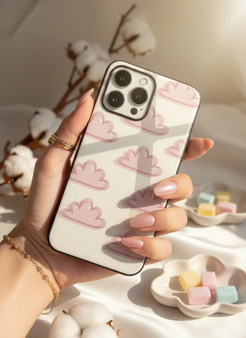 Pink Skies Premium Glass Back Cover For iPhone 11-17 Models - Image 4