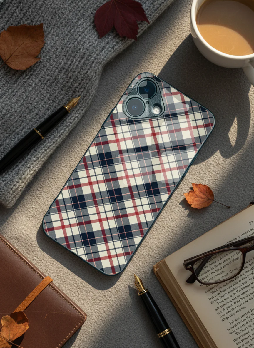 Plaid Perfection Premium Glass Back Cover For iPhone 11-17 Models - Image 11