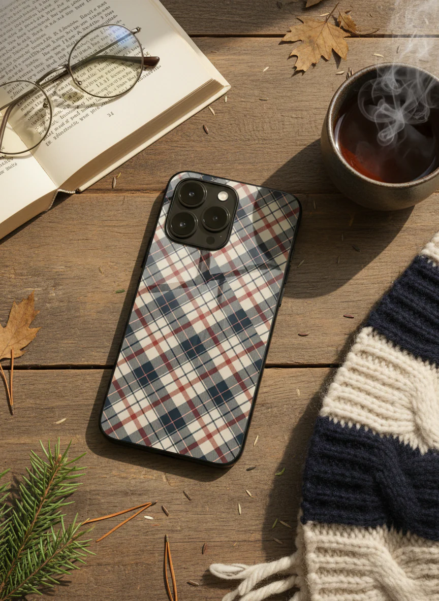 Plaid Perfection Premium Glass Back Cover For iPhone 11-17 Models - Image 2