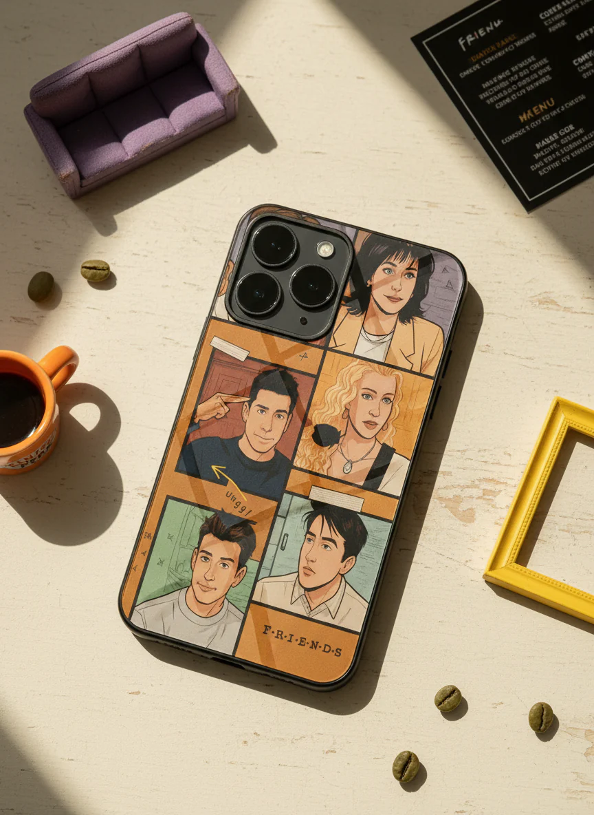 FRIENDS Pop Art Squad Premium Glass Back Cover For iPhone 11-17 Models - Image 5
