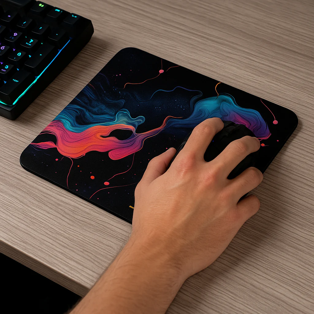 Printed Mouse Pad| Silicon Base | Abstract Art Graphic | Available in Size - Small, Large - Image 5