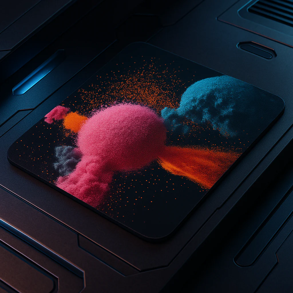Printed Mouse Pad| Silicon Base | Abstract Color Balls Graphic | Available in Size - Small, Large - Image 4