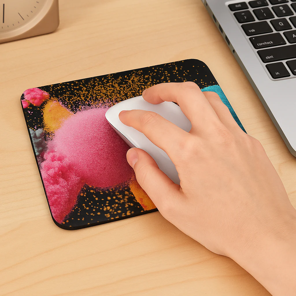Printed Mouse Pad| Silicon Base | Abstract Color Balls Graphic | Available in Size - Small, Large - Image 5