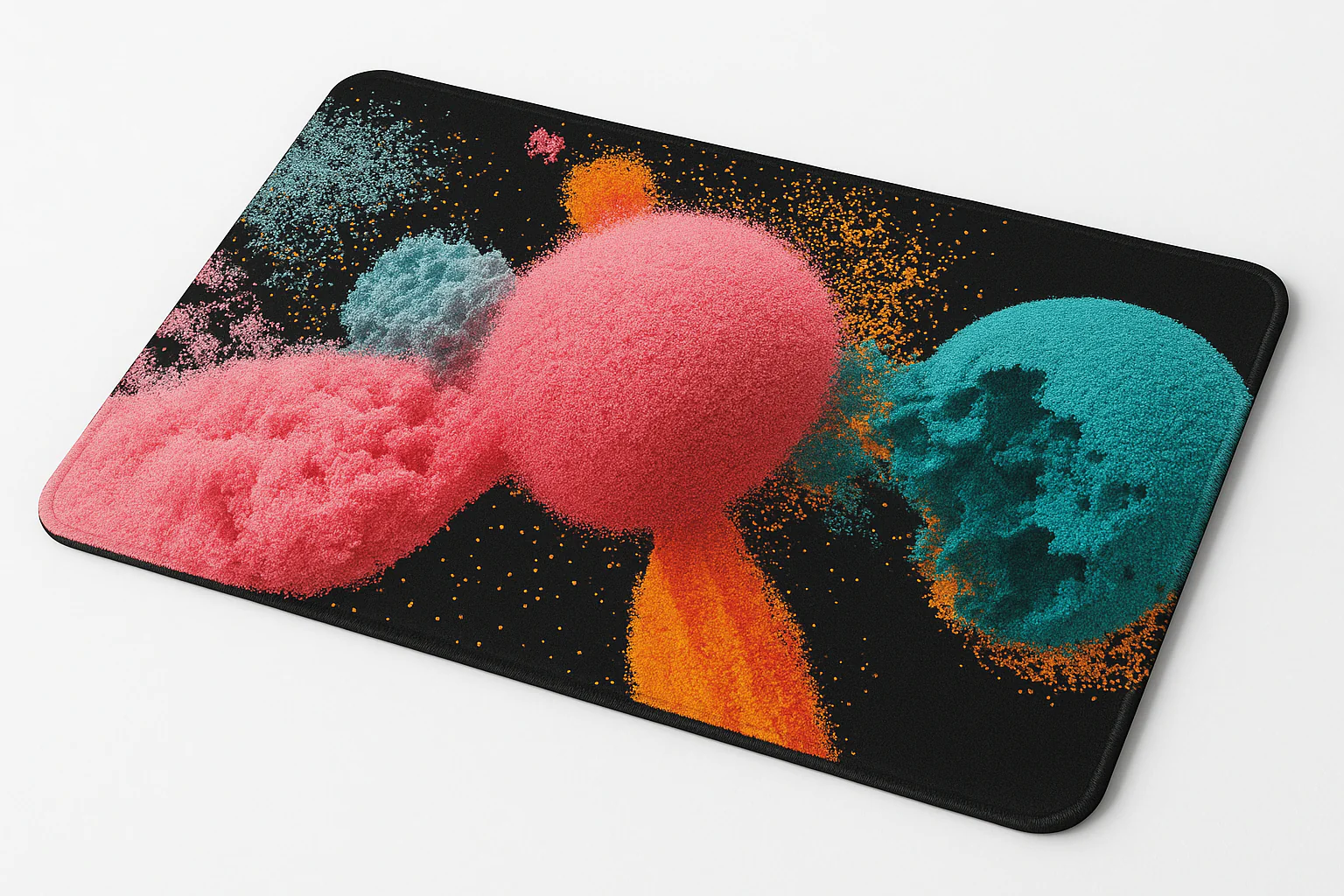 Printed Mouse Pad| Silicon Base | Abstract Color Balls Graphic | Available in Size - Small, Large - Image 6
