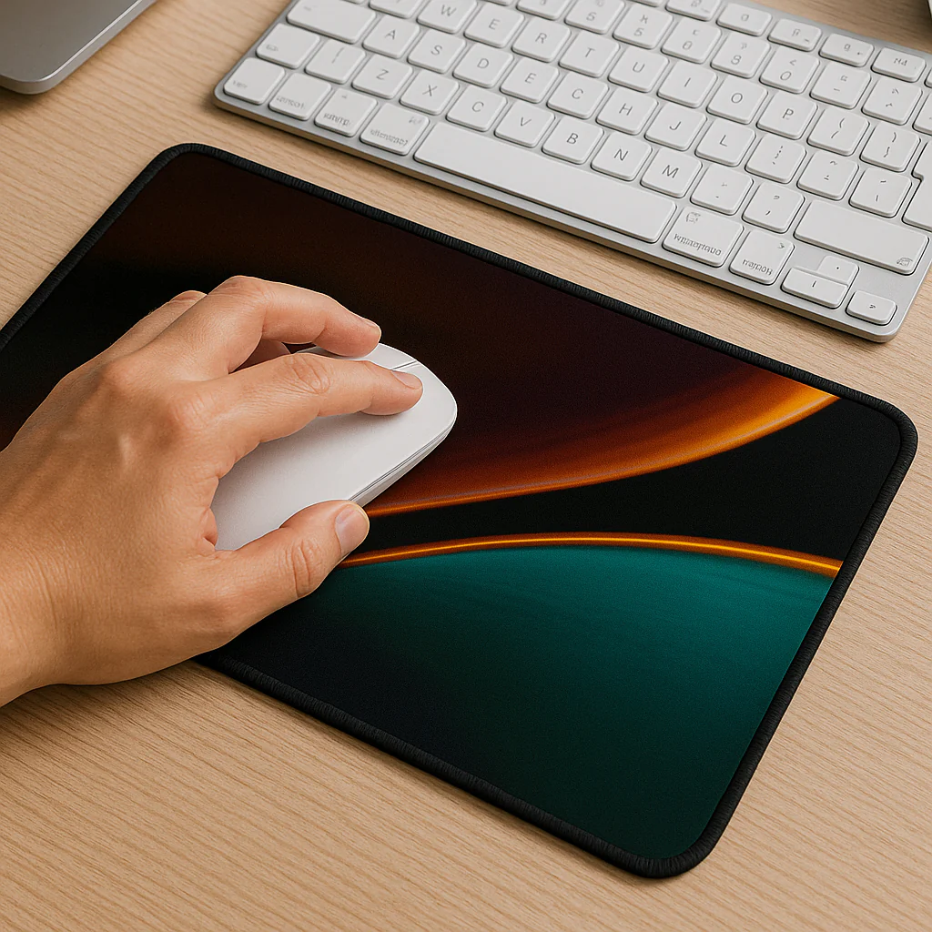 Printed Mouse Pad| Silicon Base | Abstract Lines Graphic | Available in Size - Small, Large - Image 5
