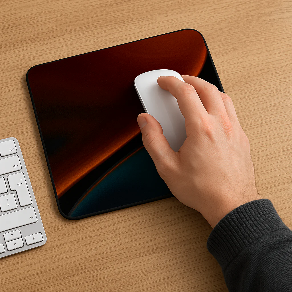 Printed Mouse Pad| Silicon Base | Abstract Lines Graphic | Available in Size - Small, Large - Image 6
