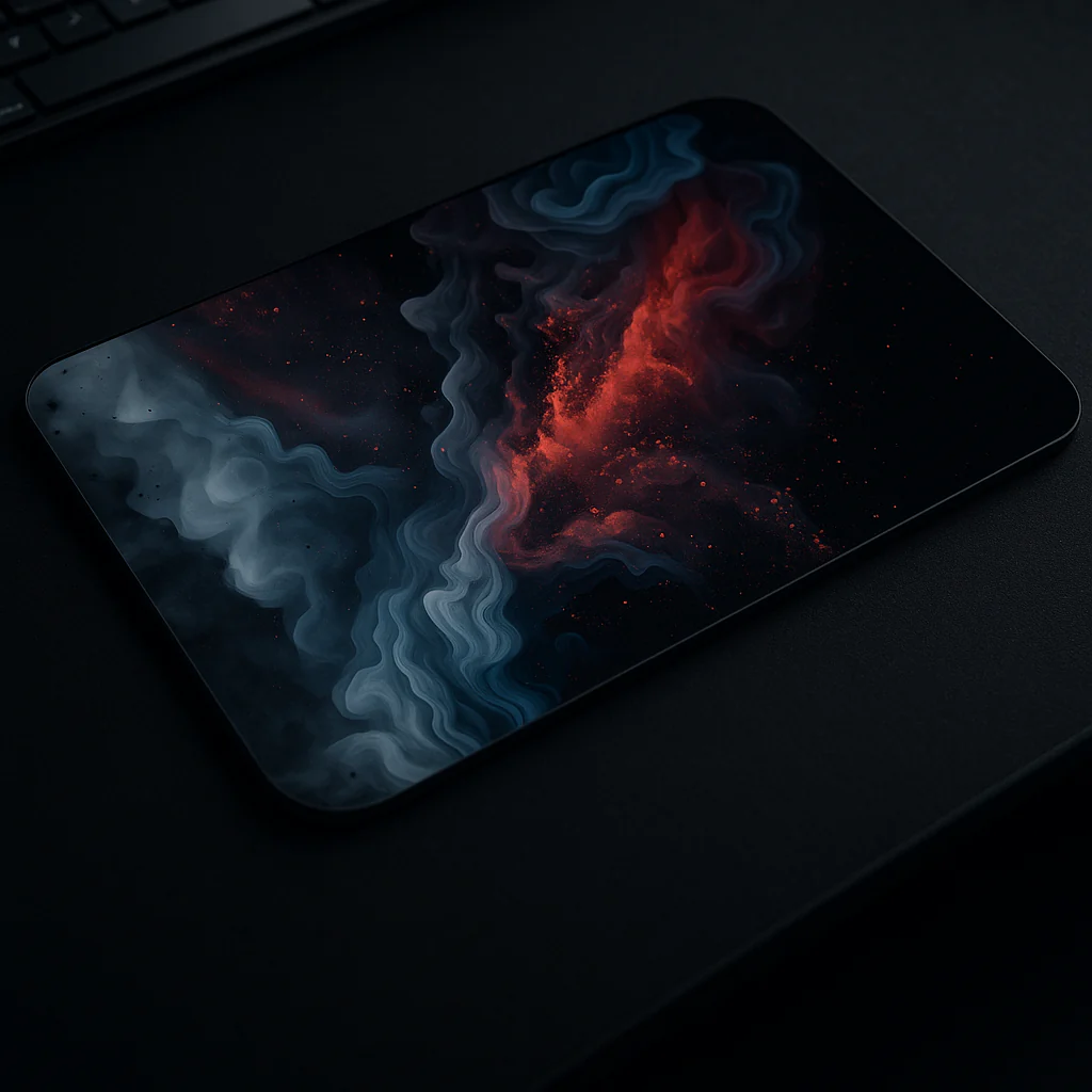Printed Mouse Pad| Silicon Base | Aesthetic Smoke Graphic | Available in Size - Small, Large - Image 4
