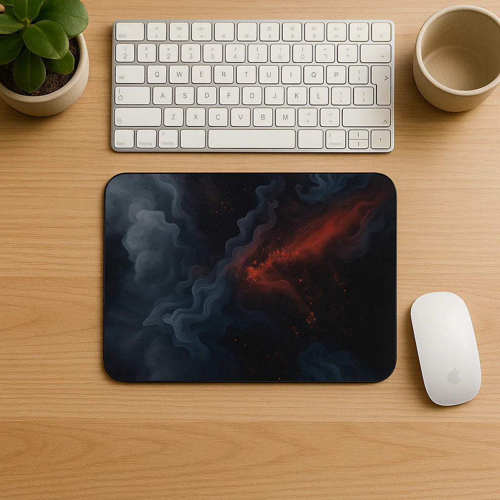 Printed Mouse Pad| Silicon Base | Aesthetic Smoke Graphic | Available in Size - Small, Large - Image 6
