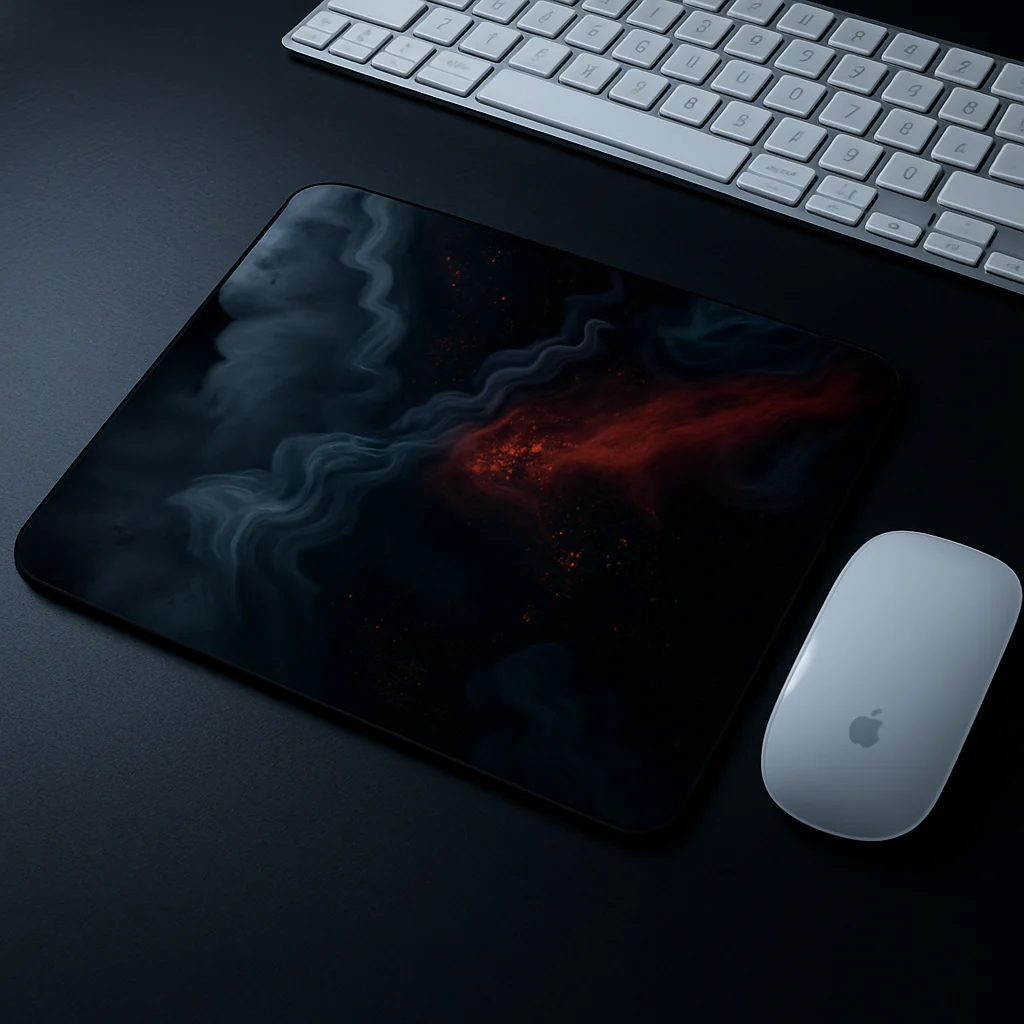 Printed Mouse Pad| Silicon Base | Aesthetic Smoke Graphic | Available in Size - Small, Large - Image 7