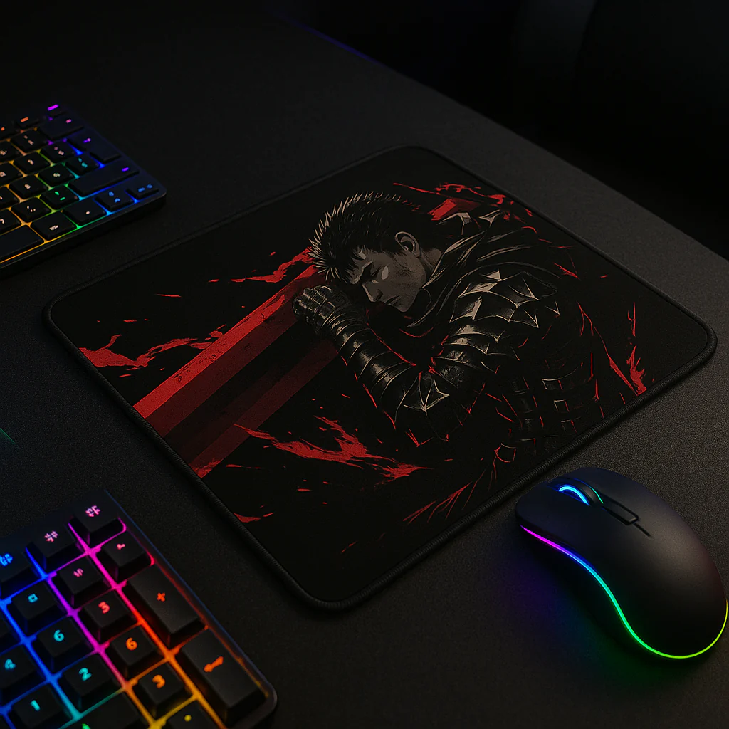 Printed Mouse Pad| Silicon Base | Anime  with Sword Graphic | Available in Size - Small, Large - Image 3
