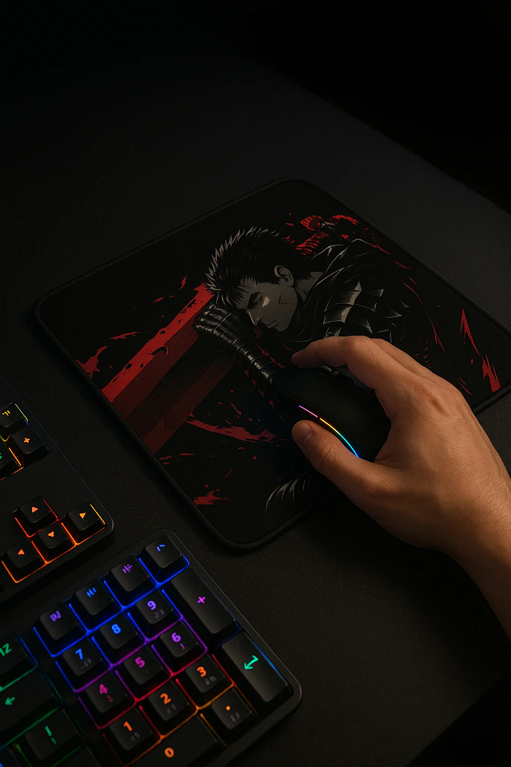 Printed Mouse Pad| Silicon Base | Anime  with Sword Graphic | Available in Size - Small, Large - Image 5