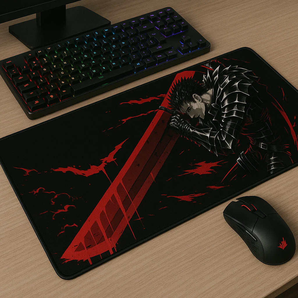 Printed Mouse Pad| Silicon Base | Anime  with Sword Graphic | Available in Size - Small, Large - Image 7