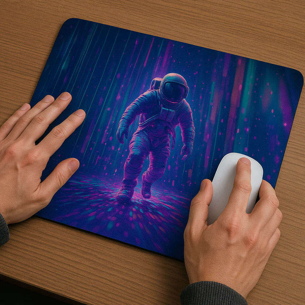 Printed Mouse Pad| Silicon Base | Astronaut In The Ocean Graphic | Available in Size - Small, Large - Image 5