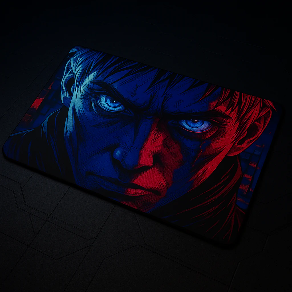 Printed Mouse Pad| Silicon Base | Focused Anime Character Graphic | Available in Size - Small, Large - Image 4