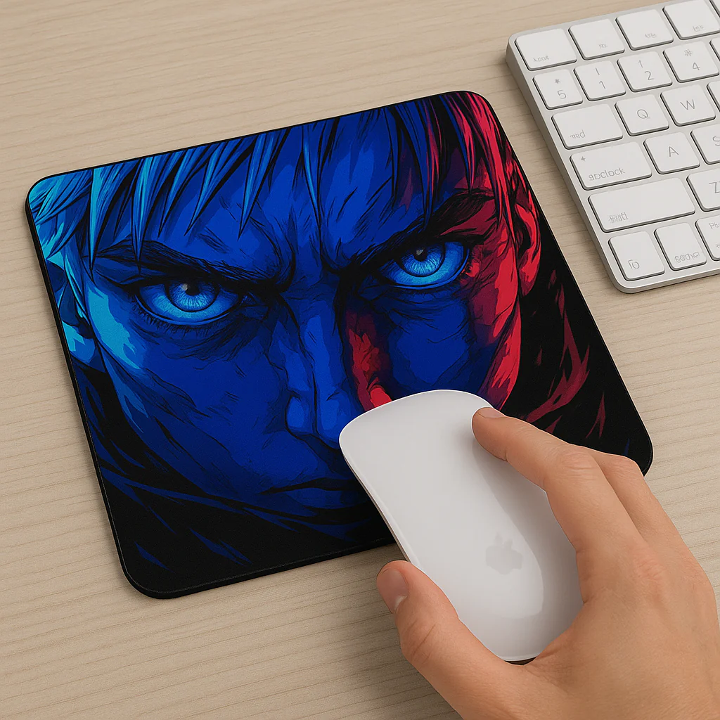 Printed Mouse Pad| Silicon Base | Focused Anime Character Graphic | Available in Size - Small, Large - Image 6