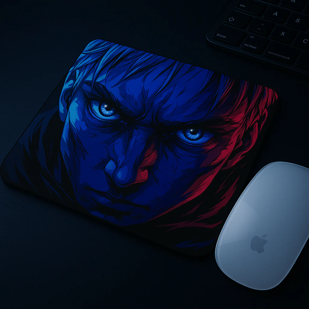 Printed Mouse Pad| Silicon Base | Focused Anime Character Graphic | Available in Size - Small, Large - Image 7